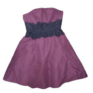 Behnaz Sarafpour for Target‎ Junior's Purple Black Lace Strapless Prom Dress 11